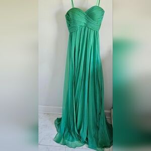 La Femme chiffon flowing strapless dress formal